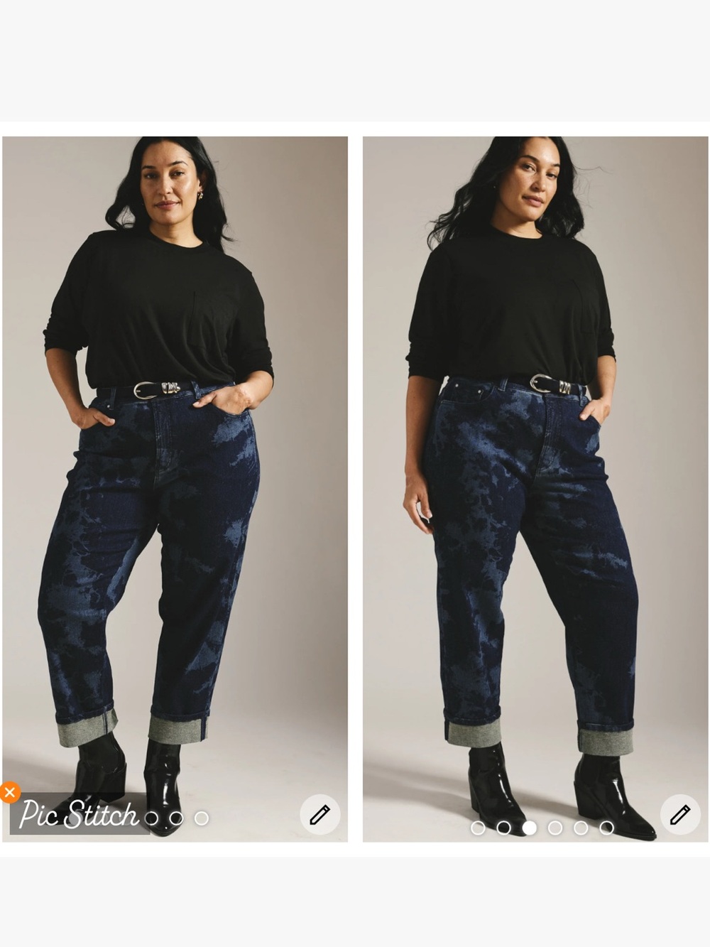 Universal Standard Stevie High Rise Straight Leg Jeans Tie Dye